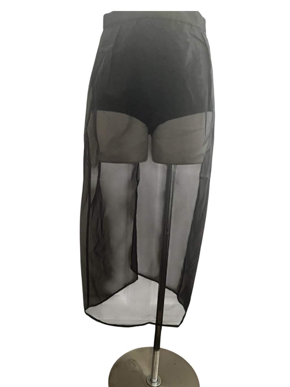 Sunday in Brooklyn Sheer Slit Midi Skirt Black Organza Size Small NWOT - Picture 2 of 11